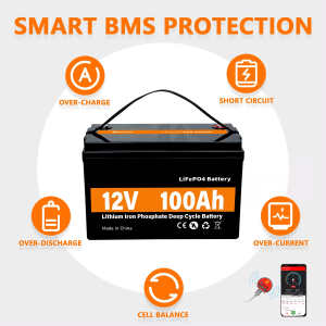 Bateri Kuasa Penyimpanan Tenaga Suria LiFePO4 12V 100Ah